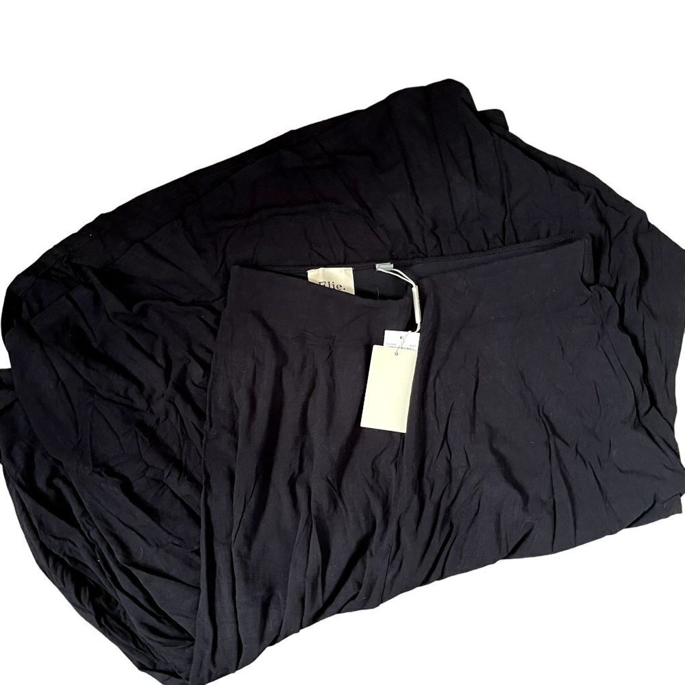 Elie‎ Tahari black maxi skirt casual comfortable style modest cottagecore